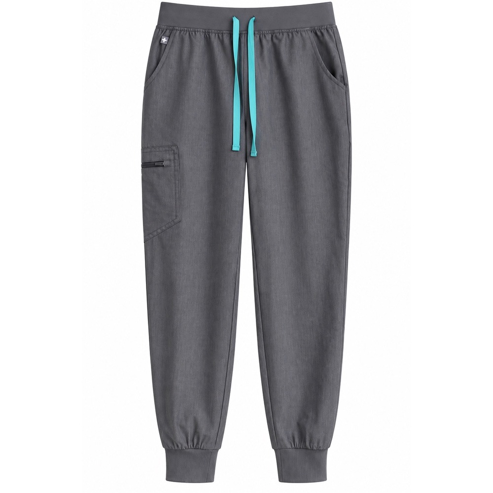 FIGS Technical Collection Jogger Scrub Pants Small Gray Zip Pockets Medical